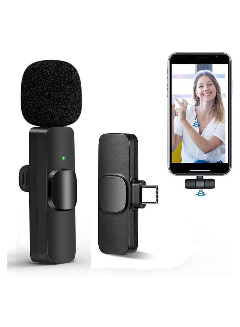 Professional Wireless Lavalier Lapel Microphone for Android Phone - Cordless Omnidirectional Condenser Recording Mic for Interview Video Podcast Vlog YouTube - Image 1