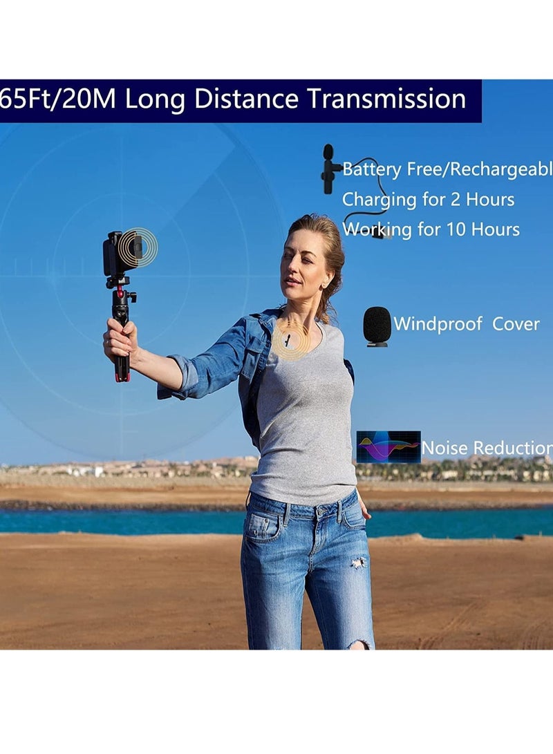 Professional Wireless Lavalier Lapel Microphone for Android Phone - Cordless Omnidirectional Condenser Recording Mic for Interview Video Podcast Vlog YouTube - Image 2