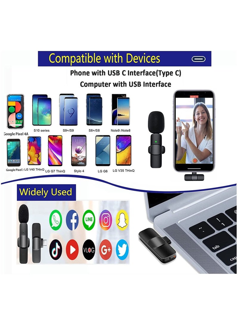 Professional Wireless Lavalier Lapel Microphone for Android Phone - Cordless Omnidirectional Condenser Recording Mic for Interview Video Podcast Vlog YouTube - Image 5