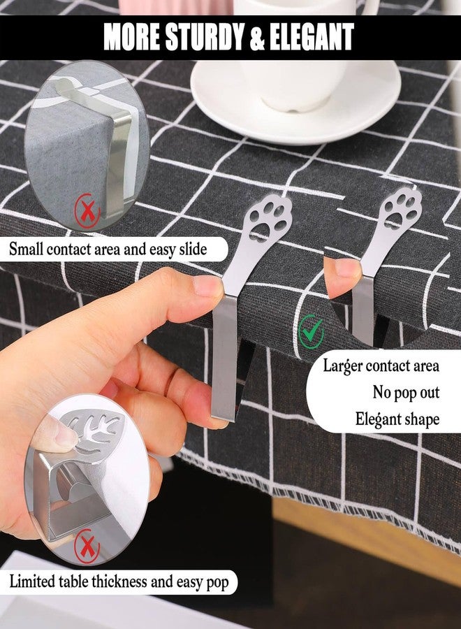 CUNGLIN Tablecloth Clips for Outdoor Thick Tables 10 Pack, Claw Picnic Table Cloth Holder Clip Indoor, Heavy Duty Stainless Steel Cover Clamp for Party Wedding Home Restaurant Camping Accessories - Image 4