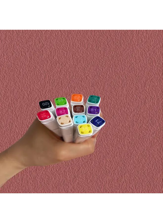 12 قلم فرشاة مائية ثنائي الرأس بألوان متنوعة، حبر آمن غير سام للرسم بدقة وعرض - Image 4