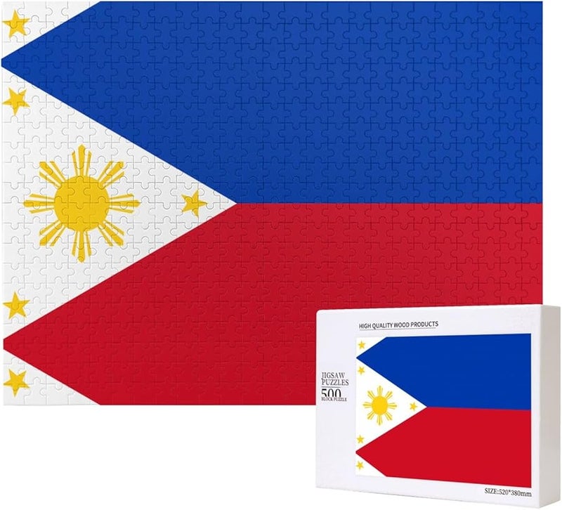 لغز علم الفلبين 500 قطعة للكبار ديكور المنزل 20.4 × 15 بوصة - Image 1