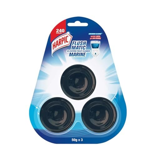 Harpic Flushmatic In-Cistern Toilet Cleaner Blocks, Aquamarine - 3U*50g-150g - Image 1