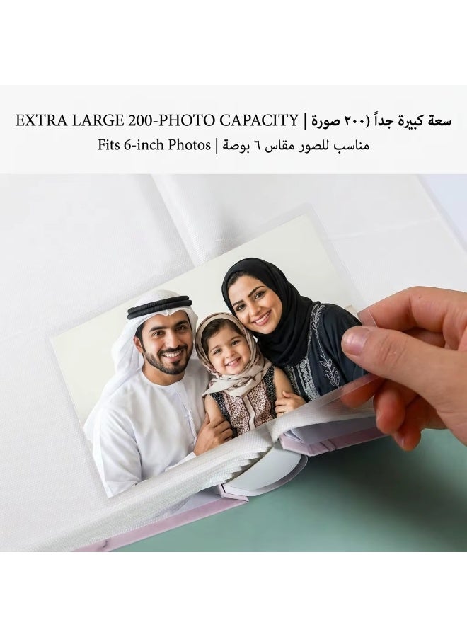 200 كتاب ألبوم تخزين الصور ، كتاب ألبوم 6 بوصة ، تخزين الصور بسعة كبيرة ، لأولاد الزفاف العائلي والبنات - Image 5