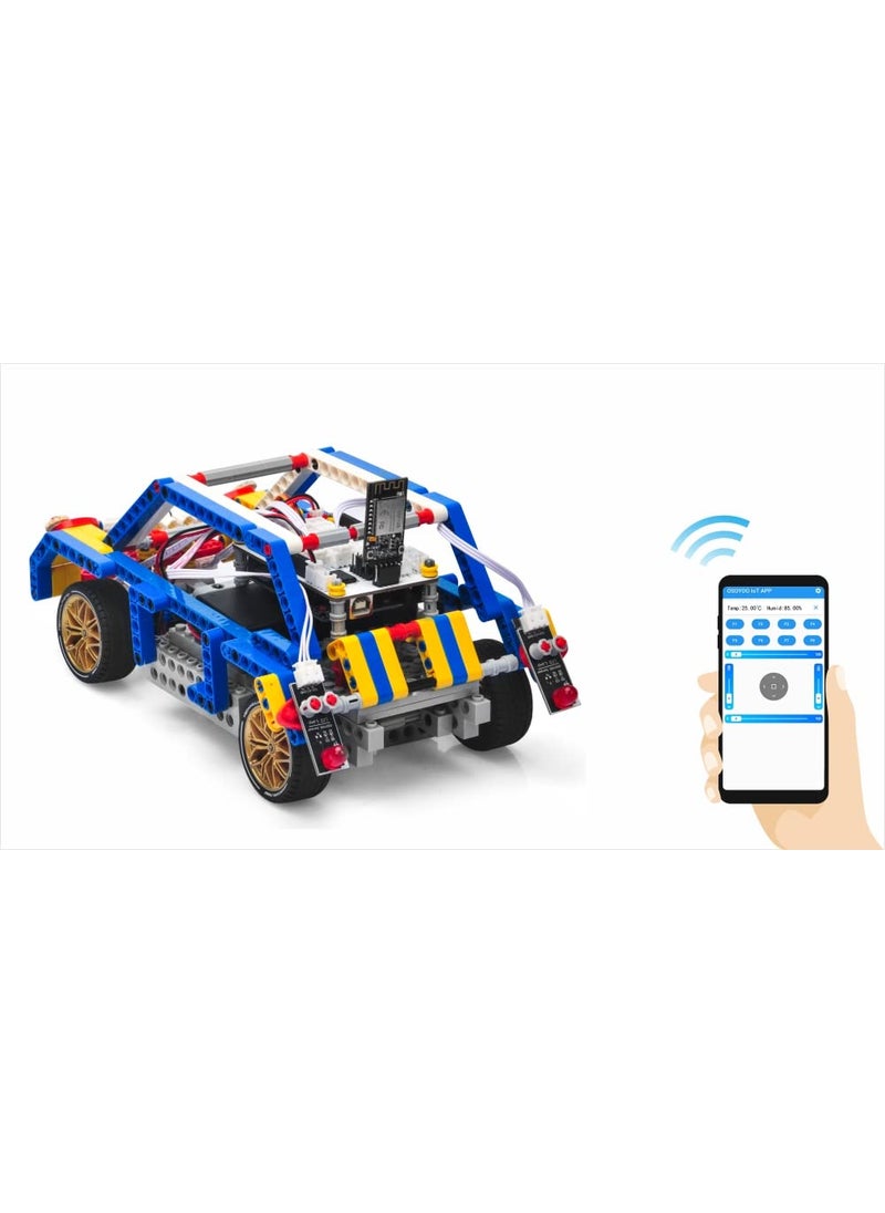 OSOYOO OSOYOO Model-T Building Block Robot Car kit for Arduino STEM Educational Robotic Programming Project with App Remote Control Coding Learning Set for Teens Adults Students Teachers  - Image 4