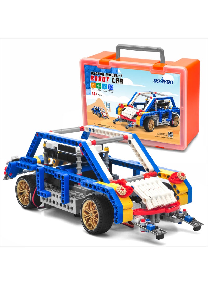 OSOYOO OSOYOO Model-T Building Block Robot Car kit for Arduino STEM Educational Robotic Programming Project with App Remote Control Coding Learning Set for Teens Adults Students Teachers  - Image 1