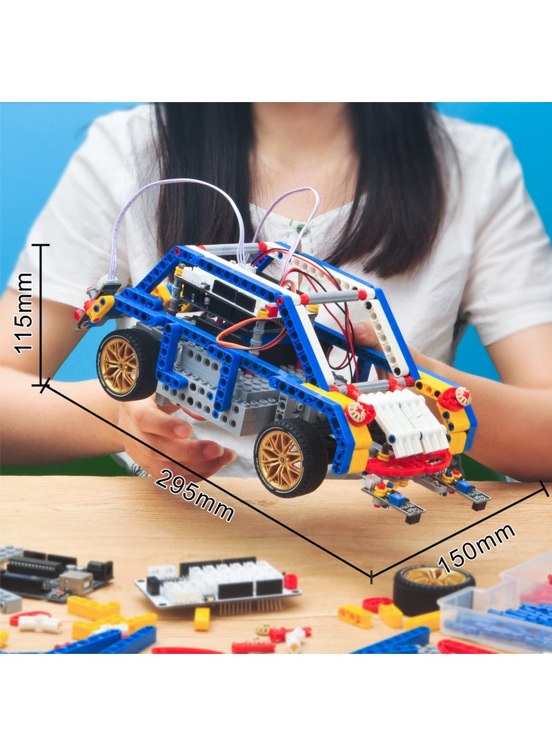 OSOYOO OSOYOO Model-T Building Block Robot Car kit for Arduino STEM Educational Robotic Programming Project with App Remote Control Coding Learning Set for Teens Adults Students Teachers  - Image 5