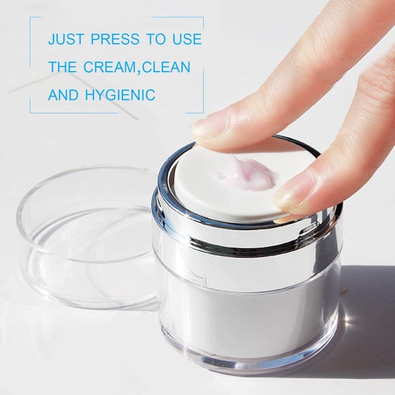 RRJ Airless Pump Jars, Acrylic Makeup Cosmetic Jar Containers with Press Pump, Leak Proof Plastic Container Jar, for Travel Storage Beauty Products Creams, Gels & Lotions and Other (30ml Jars) - Image 3