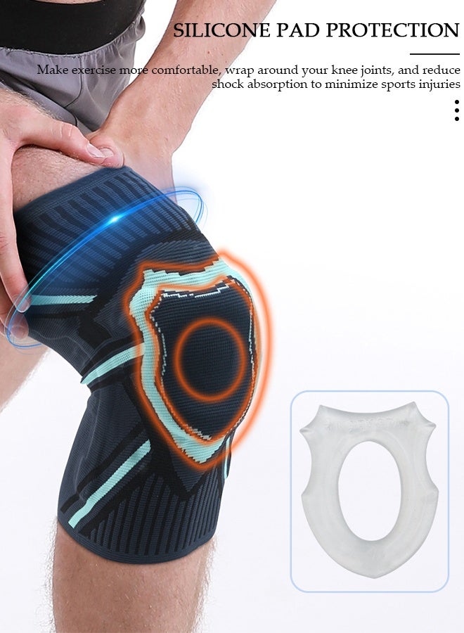 DUNISO 1 قطعة دعامة الركبة مع مثبتات جانبية ووسادات جل الرضفة دعامات دعم الركبة لألم الركبة وتمزق الغضروف المفصلي والرباط الصليبي الأمامي والتهاب المفاصل وتخفيف آلام المفاصل والتعافي من الإصابات - Image 2