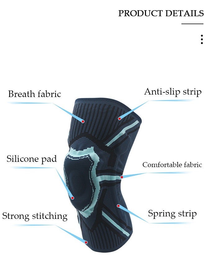 DUNISO 1 قطعة دعامة الركبة مع مثبتات جانبية ووسادات جل الرضفة دعامات دعم الركبة لألم الركبة وتمزق الغضروف المفصلي والرباط الصليبي الأمامي والتهاب المفاصل وتخفيف آلام المفاصل والتعافي من الإصابات - Image 4