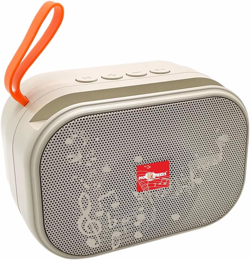 Pick Ur Needs Rechargeable Wireless 2 Side Bass Loud Speaker with USB/TF Card Support Portable 5 W Bluetooth Speaker (Beige) - Image 1
