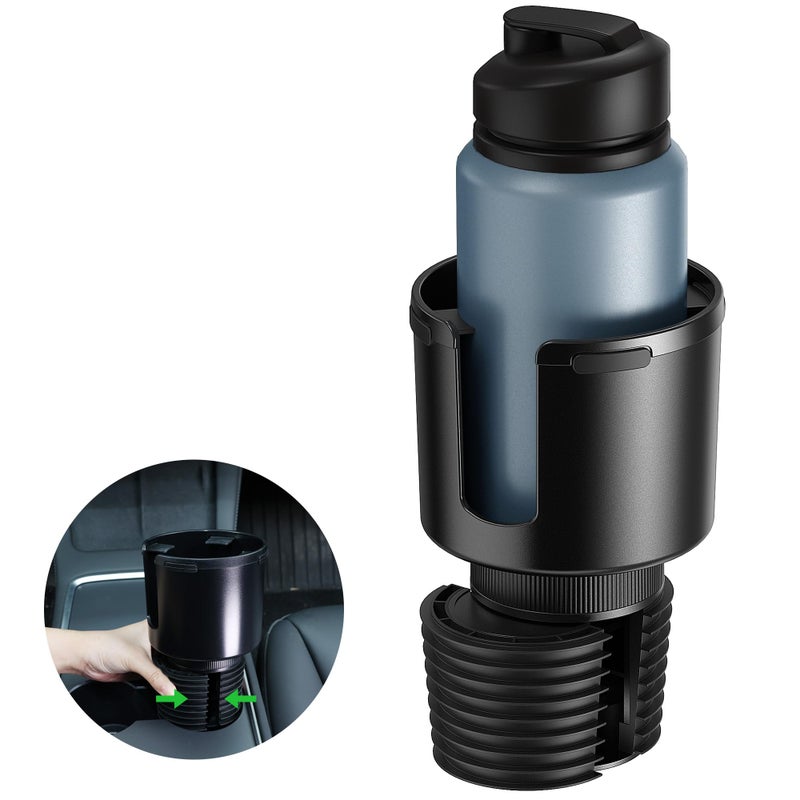 SAGRUILA Quick-Install Car Cup Holder Expander, Space-Saving Cup Holder for Car with Offset Design, Non-Slip Large Water Bottle Holder Expander, Compatible with Owala, Stanley, Yeti Cups (24oz to 64oz) - Image 1