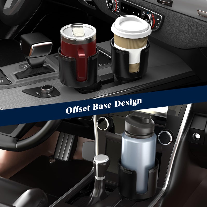 SAGRUILA Quick-Install Car Cup Holder Expander, Space-Saving Cup Holder for Car with Offset Design, Non-Slip Large Water Bottle Holder Expander, Compatible with Owala, Stanley, Yeti Cups (24oz to 64oz) - Image 5