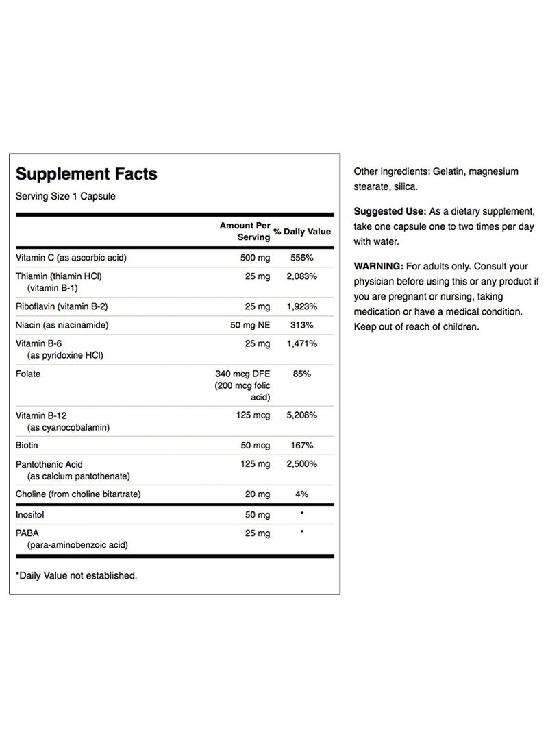 SWANSON سوبر ستريس ب مركب 100 كبسولة - Image 2