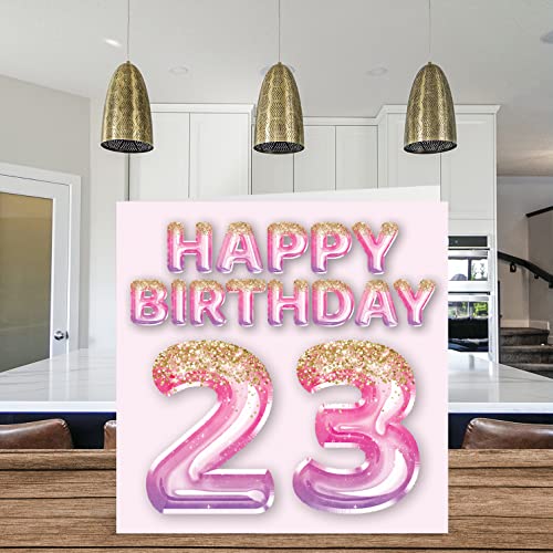 Stuff4 23rd Birthday Card for Women - Pink & Purple Glitter Balloons - Happy Birthday Cards for 23 Year Old Woman Daughter Sister Auntie Cousin, 5.7 x 5.7 Inch Twenty-Three Twenty-Third Greeting Cards Gift - Image 3