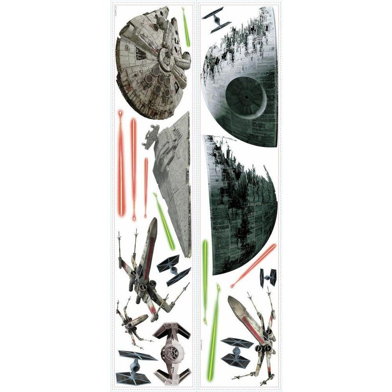 RoomMates Star Wars Death Star Tie Fighter XWing Peel and Stick Wall Decals by RoomMates RMK3012SCS