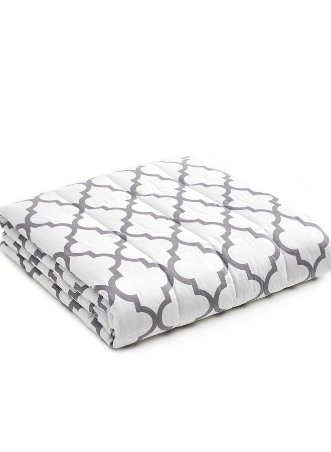 YnM Weighted Blanket,Heavy 100 Percent Oeko-Tex Certified Cotton Material, Bed Blanket for One Person of 190lbs, Ideal for Queen/King Bed (60x80 Inches, 20 Pounds, Lattice Scroll) - Image 1