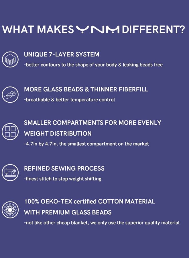 YnM Weighted Blanket,Heavy 100 Percent Oeko-Tex Certified Cotton Material, Bed Blanket for One Person of 190lbs, Ideal for Queen/King Bed (60x80 Inches, 20 Pounds, Lattice Scroll) - Image 4