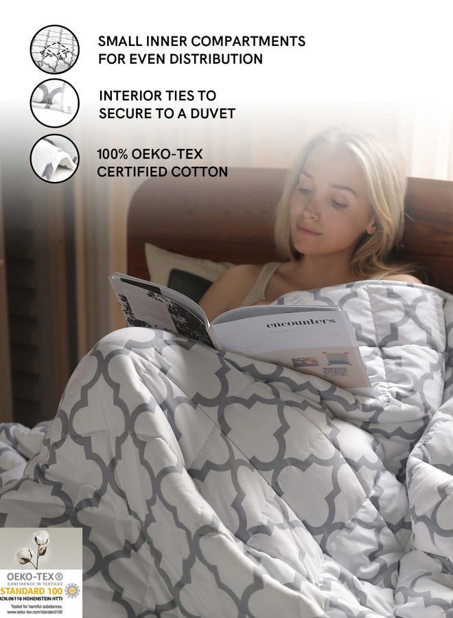 YnM Weighted Blanket,Heavy 100 Percent Oeko-Tex Certified Cotton Material, Bed Blanket for One Person of 190lbs, Ideal for Queen/King Bed (60x80 Inches, 20 Pounds, Lattice Scroll) - Image 5