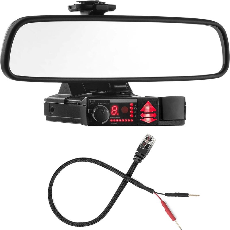 Radar Mount Mirror Mount Bracket + Mirror Wire Power Cord for Valentine V1 Radar Detector - Image 1