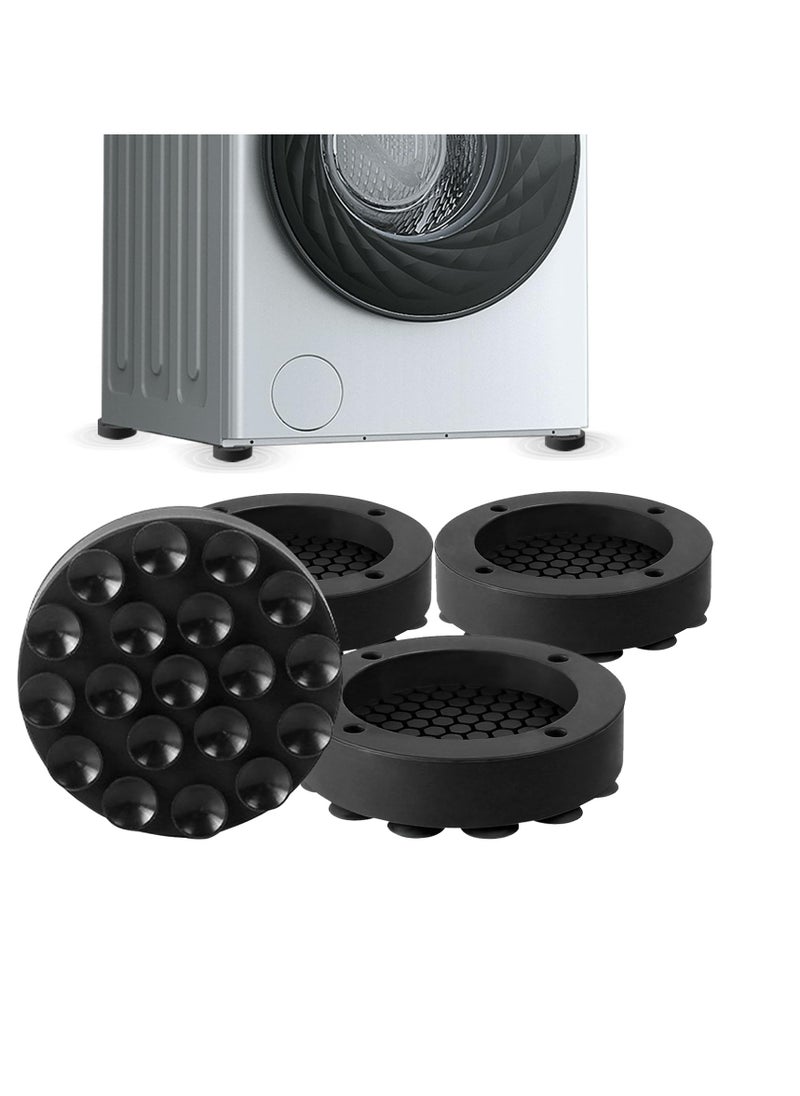 KASTWAVE - Anti Vibration Pads for Washing Machine, 4 Pcs Noise Cancelling Washing Machine Support, Washer and Dryer Pedestals Fit All Machines, Washing Machine Foot Pads, Protects Laundry Room Floors, Black - Image 1