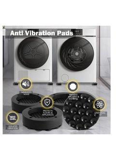 KASTWAVE Anti Vibration Pads for Washing Machine, 4 Pcs Noise Cancelling Washing Machine Support, Washer and Dryer Pedestals Fit All Machines, Washing Machine Foot Pads, Protects Laundry Room Floors, Black  - Image 2