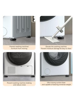 KASTWAVE Anti Vibration Pads for Washing Machine, 4 Pcs Noise Cancelling Washing Machine Support, Washer and Dryer Pedestals Fit All Machines, Washing Machine Foot Pads, Protects Laundry Room Floors, Black  - Image 3