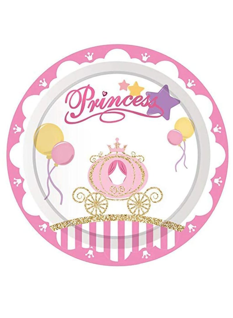 SYOSI Princess Party Supplies,Princess Birthday Decorations Set Includes Disposable Princess Dinner Plates,Pumpkin Car Dessert Plates,Cups,Napkins, Serves 8 Guests (44PCS) - Image 3