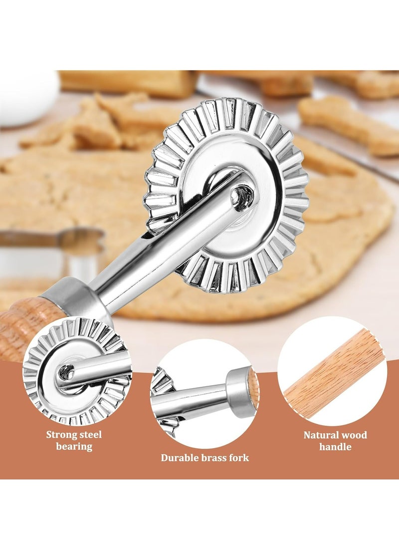 Oasisgalore Pastry Cutter Wheel with Long Wooden Handle，Ravioli Cutter Wheelie Cutter for Kitchen  - Image 5
