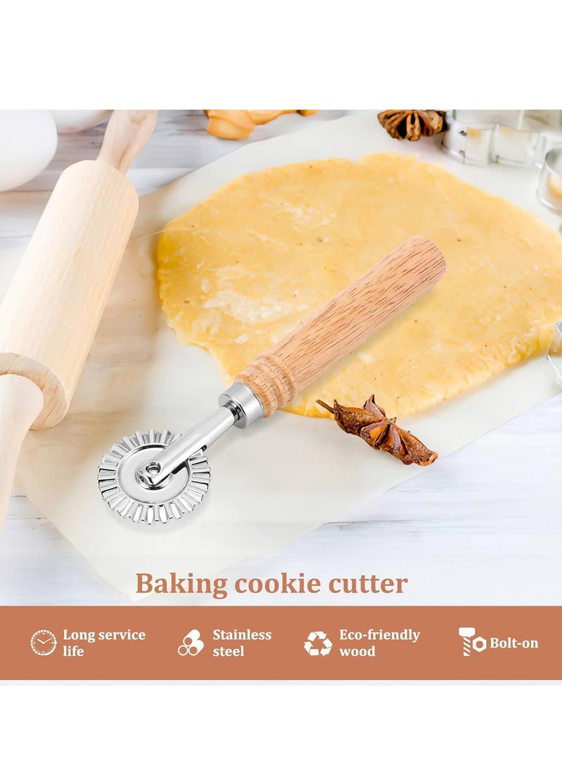 Oasisgalore Pastry Cutter Wheel with Long Wooden Handle，Ravioli Cutter Wheelie Cutter for Kitchen  - Image 2