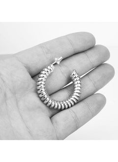 FLUFFY helical Earring Of Fluffy Women's Accessories-Silver 