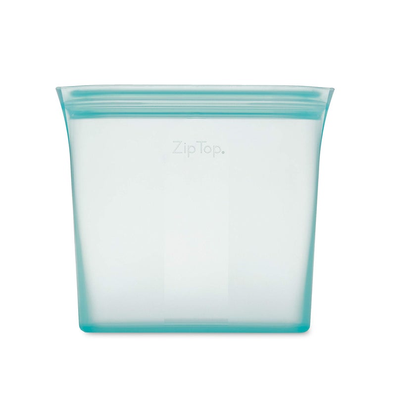 Zip Top Reusable Food Storage Bags | Sandwich Bag [Teal] | Silicone Meal Prep Container | Microwave  Dishwasher and Freezer Safe | Made in the USA - Image 2