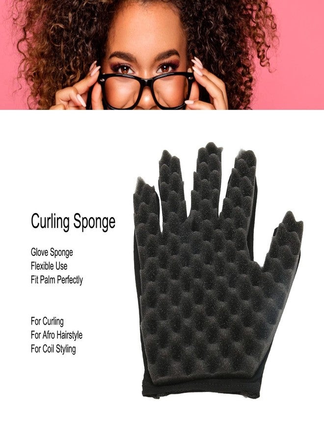ZJchao Magic Hair Curling Sponge Gloves, Curling Sponge Glove, Afro Coil Flexible Portable Hair Sponge, for Barbers Brush Styling Tool, for Barber Salon - Image 2