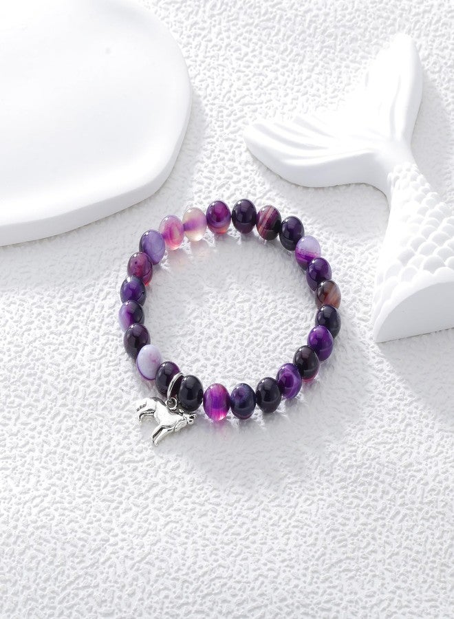 Fullrainbow Wolf Bracelet for Women Men Wolf Gifts Wolf Jewelry Wolf Lover Gift Wolf Spirit Animal Gift Wolf Charm Bracelet (Purple Wolf Gifts) - Image 3