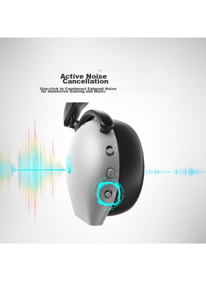 Alienware Aw920h Tri-mode Bluetooth Gaming Headset Compatible With Triangle Action, Over-ear Gaming Headset, Wired And Wireless Smart Noise Cancellation, White - Image 5