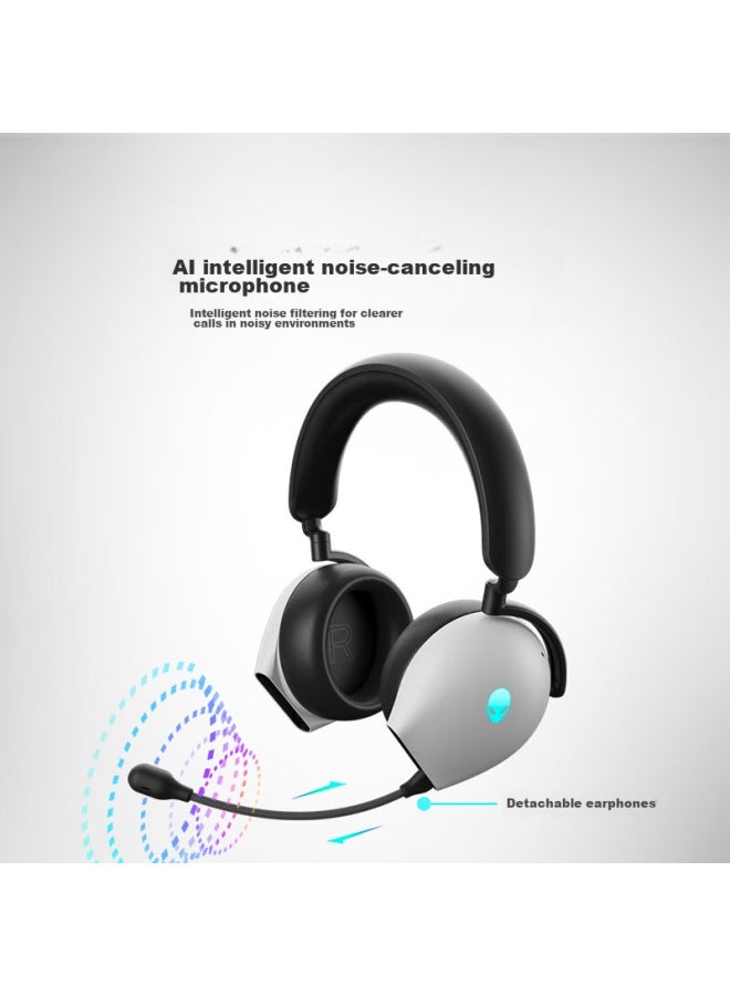 Alienware Aw920h Tri-mode Bluetooth Gaming Headset Compatible With Triangle Action, Over-ear Gaming Headset, Wired And Wireless Smart Noise Cancellation, White - Image 4