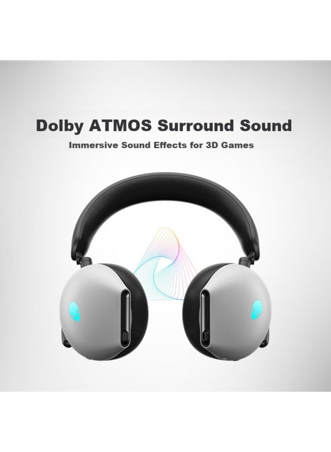 Alienware Aw920h Tri-mode Bluetooth Gaming Headset Compatible With Triangle Action, Over-ear Gaming Headset, Wired And Wireless Smart Noise Cancellation, White - Image 3