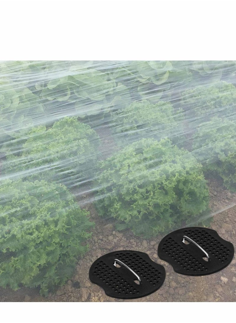 Excefore - Garden Pegs, 30 PCS 15cm U-Shaped Ground Landscape Steel Pins with Buffer Washer Fixing Netting Birds Insects Sheets, for Anchoring Fabric, Netting, Sheets - Image 1