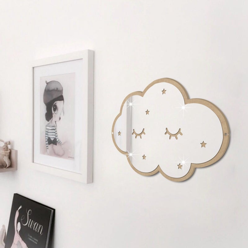 2pcs 3D Cloud Mirror Decoration Home Furnishing Kids Room Wall Props Ornaments Models (Cloud) - Image 4