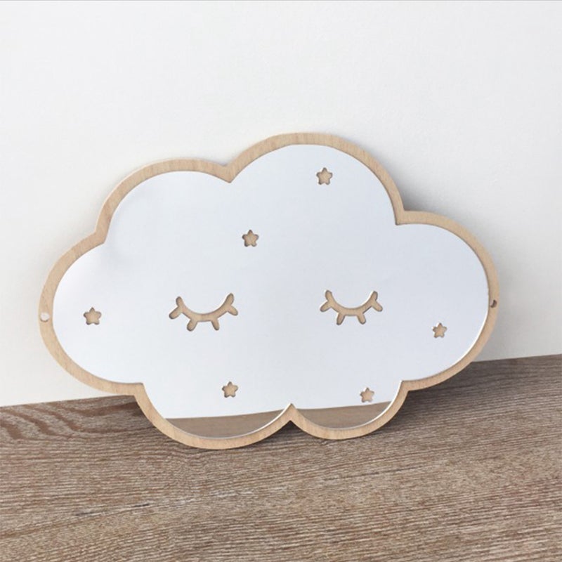 2pcs 3D Cloud Mirror Decoration Home Furnishing Kids Room Wall Props Ornaments Models (Cloud) - Image 5