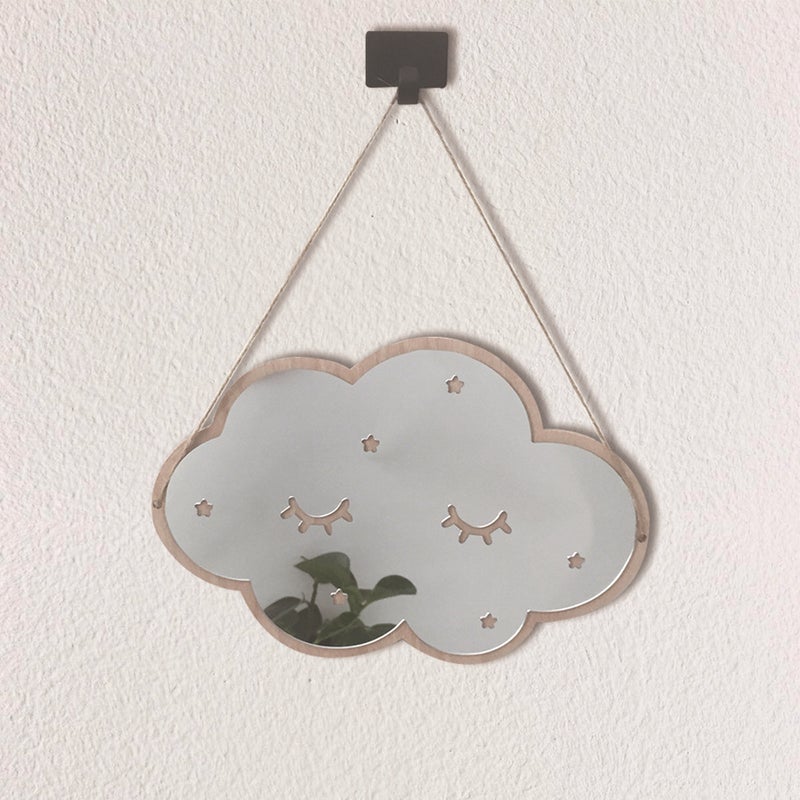 2pcs 3D Cloud Mirror Decoration Home Furnishing Kids Room Wall Props Ornaments Models (Cloud) - Image 1