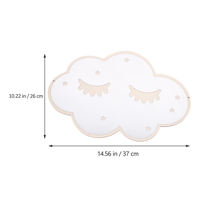 2pcs 3D Cloud Mirror Decoration Home Furnishing Kids Room Wall Props Ornaments Models (Cloud) - Image 2