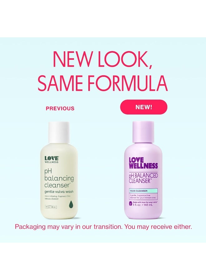 Love Wellness لوف ويلنس منظف توازن الرقم الهيدروجيني لغسل المهبل بدون عطر لغسل المهبل للحفاظ على توازن الرقم الهيدروجيني لصحة النظافة الحميمة غير المهيج مع الألوة فيرا للبشرة الحساسة 5 فل أوقية - Image 2