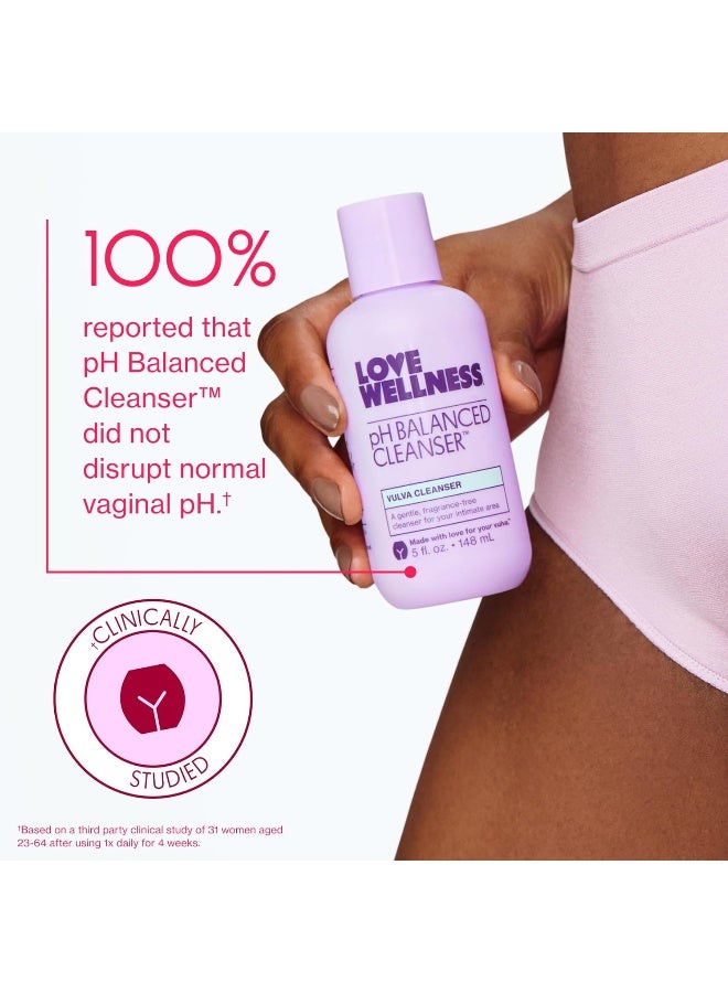 Love Wellness لوف ويلنس منظف توازن الرقم الهيدروجيني لغسل المهبل بدون عطر لغسل المهبل للحفاظ على توازن الرقم الهيدروجيني لصحة النظافة الحميمة غير المهيج مع الألوة فيرا للبشرة الحساسة 5 فل أوقية - Image 5