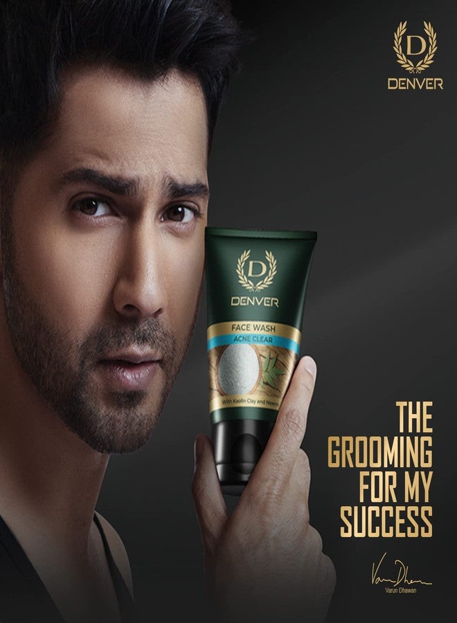 DENVER Acne Clear Face Wash - 100GM | Remove Acne & Lighten Dark Spots Face Gel for Men | Suitable for Oily Skin | All Skin Type - Image 3