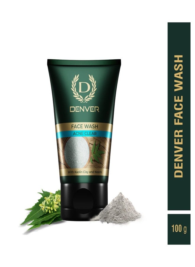 DENVER Acne Clear Face Wash - 100GM | Remove Acne & Lighten Dark Spots Face Gel for Men | Suitable for Oily Skin | All Skin Type - Image 2