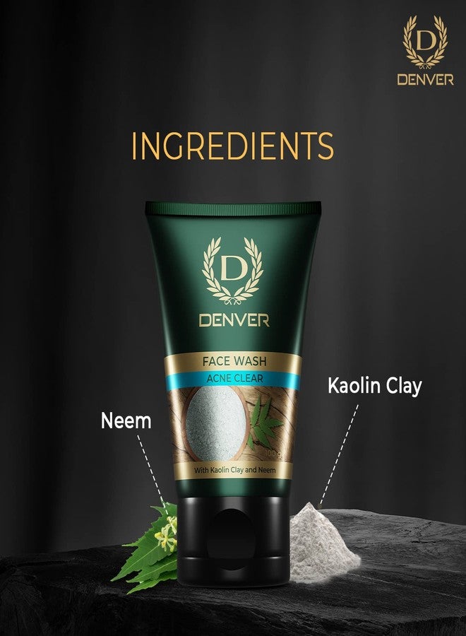 DENVER Acne Clear Face Wash - 100GM | Remove Acne & Lighten Dark Spots Face Gel for Men | Suitable for Oily Skin | All Skin Type - Image 5