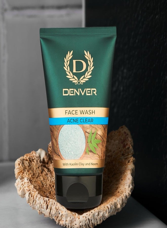 DENVER Acne Clear Face Wash - 100GM | Remove Acne & Lighten Dark Spots Face Gel for Men | Suitable for Oily Skin | All Skin Type - Image 4