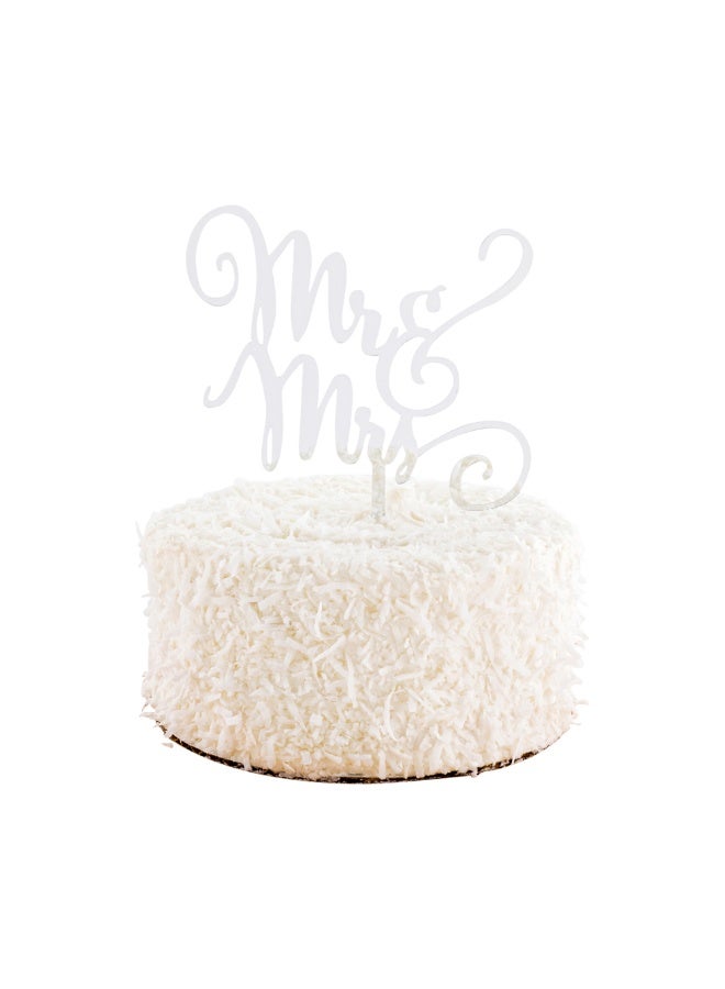 Restaurantware Top Cake Mr And Mrs Cake Topper, 1 Mirrored Wedding Cake Topper - For Engagement Parties Or Anniversaries, Bride And Groom Cake Decoration, Silver Acrylic Mr And Mrs Sign Cake Topper - Image 2
