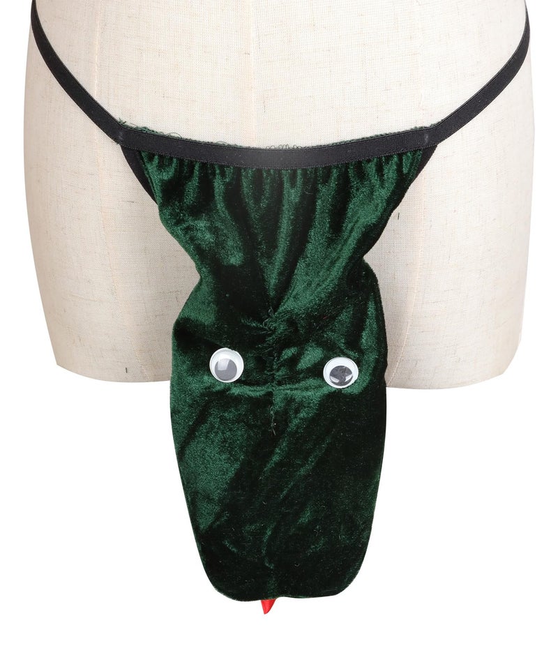 DLSNZ Men's G-String Exotic Underwear Sexy Costume Christmas Halloween Funny T-Back Mankini Thong Mesh Joke Gag Prank Gifts (US, Alpha, One Size, Regular, Regular, Crocodile) - Image 1
